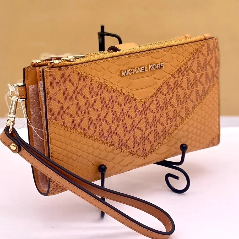 Michael Kors DoubleZip Wallet Wristlet Phone Case Cider Multi